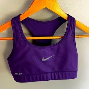 Nike Dri Fit Sports Bra Purple Racer Back